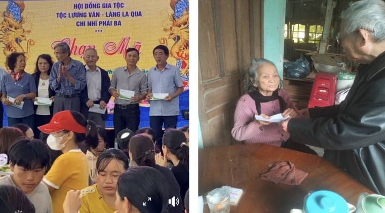 Trao quà Tết cho bà con họ Lương