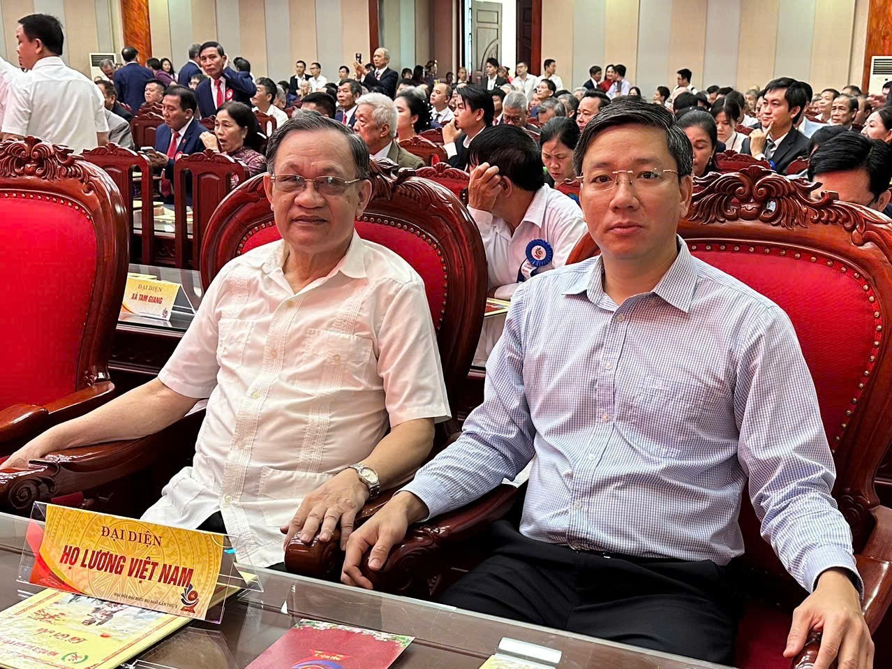 Ông Lương Hữu Quang, Phó Chủ tịch thường trực Hội đồng họ Lương Việt Nam dự Đại hội đại biểu họ Ngô Việt Nam