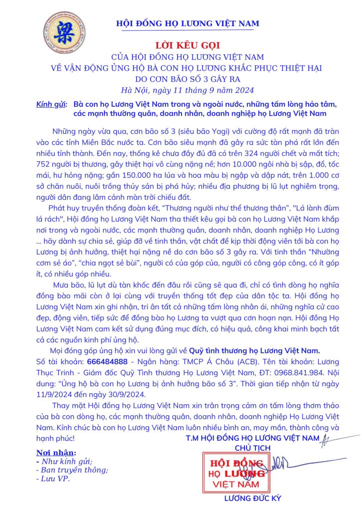 Toàn văn lời kêu gọi của HĐ HLVN